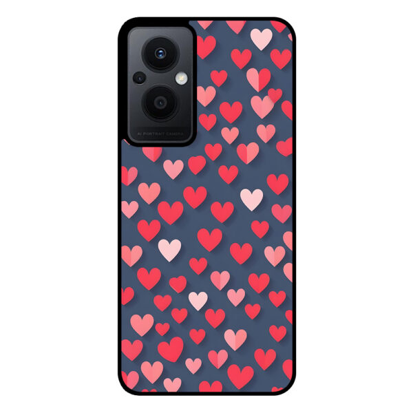 Oppo Reno7 Lite telefoonhoesje met kleine hartjes opdruk