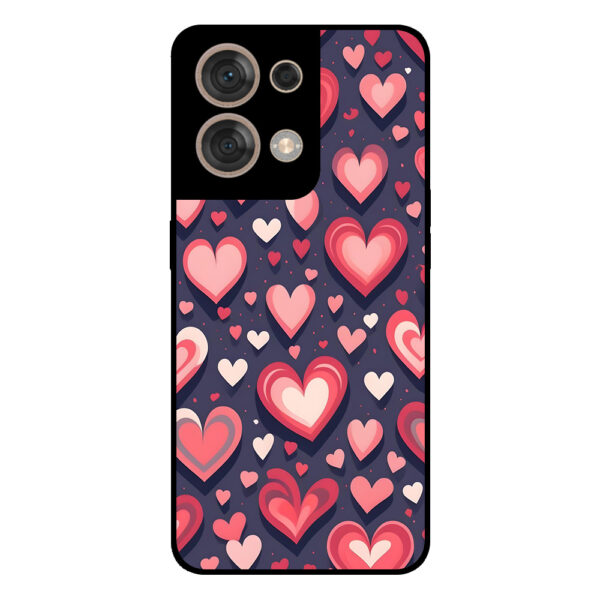 Oppo Reno8 5G telefoonhoesje met hartjes opdruk