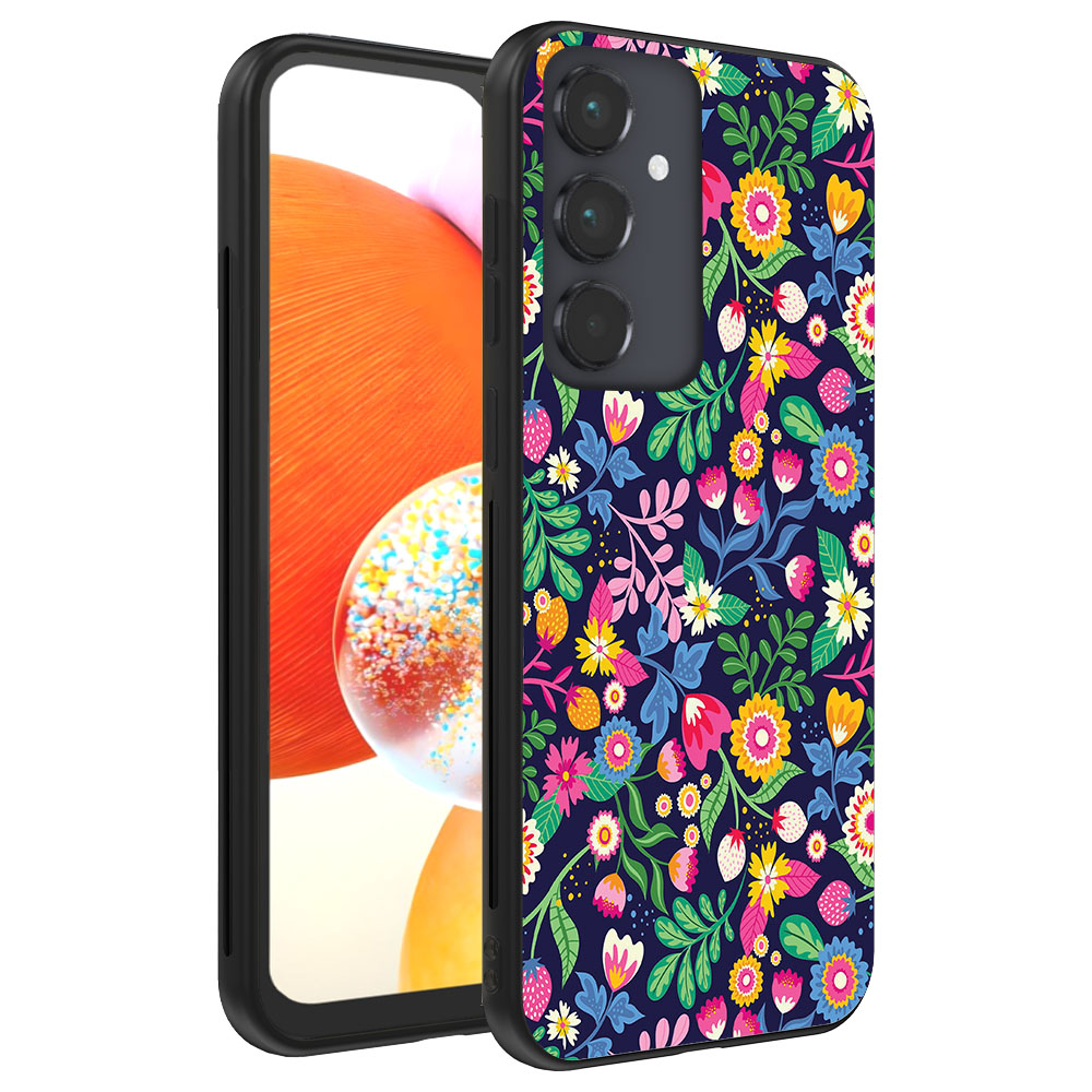 Samsung Galaxy A14 telefoonhoesje met bloemen opdruk (1)