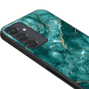 Samsung Galaxy A14 telefoonhoesje met groen marmer opdruk (2)