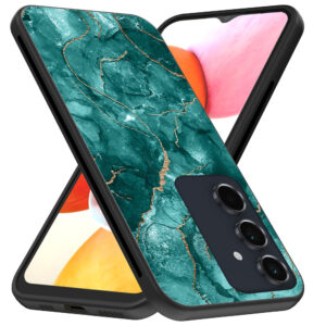 Samsung Galaxy A14 telefoonhoesje met groen marmer opdruk (3)