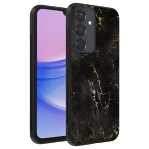 Samsung Galaxy A15 telefoonhoesje met zwart marmer opdruk (1)