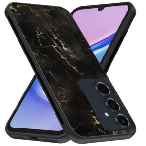 Samsung Galaxy A15 telefoonhoesje met zwart marmer opdruk (3)