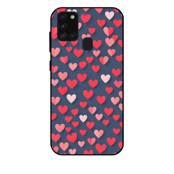 Samsung Galaxy A21s telefoonhoesje met kleine hartjes opdruk