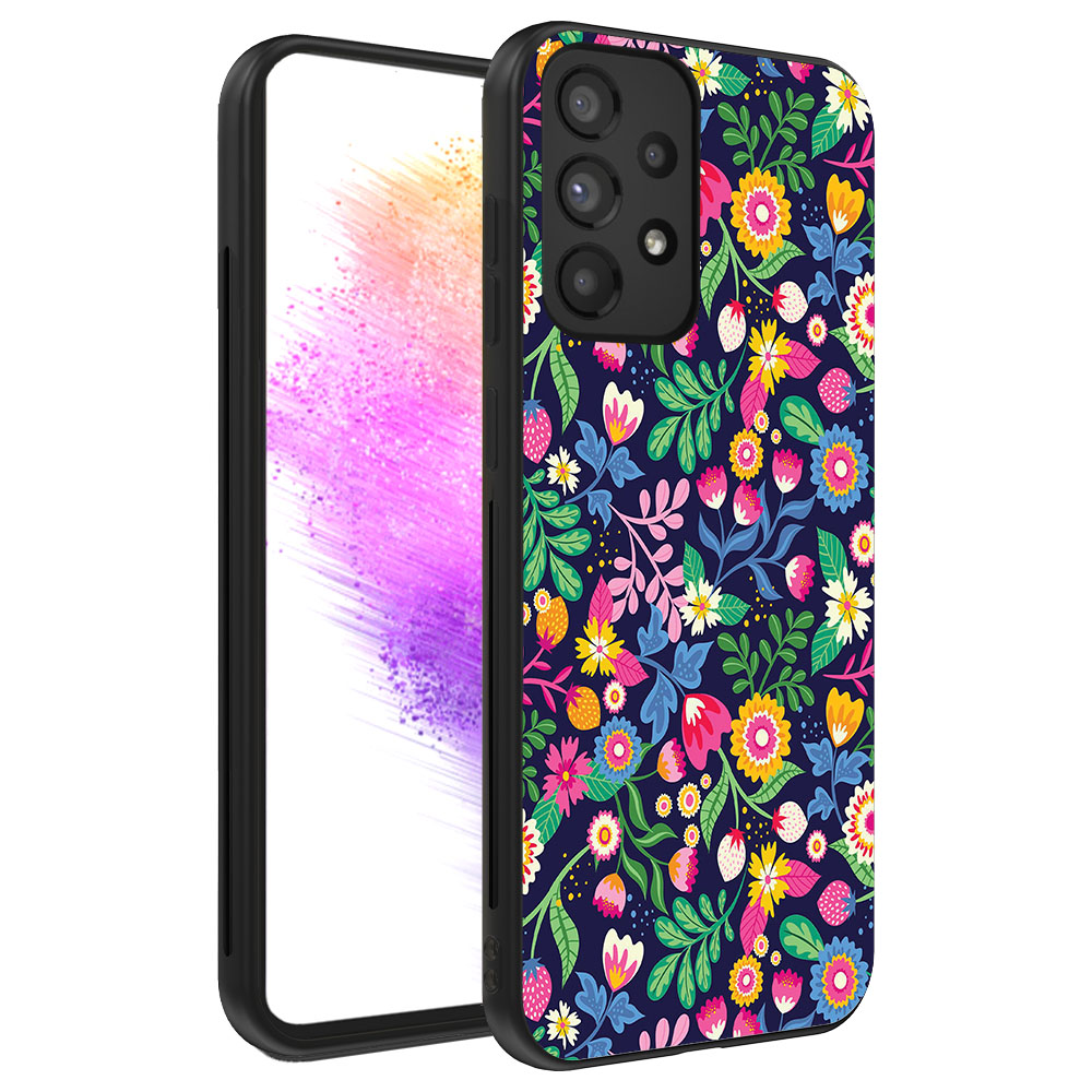 Samsung Galaxy A73 5G telefoonhoesje met bloemen opdruk (1)