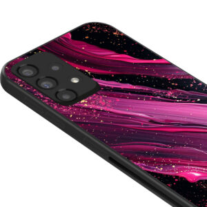 Samsung Galaxy A73 5G telefoonhoesje met paars roze marmer opdruk (2)