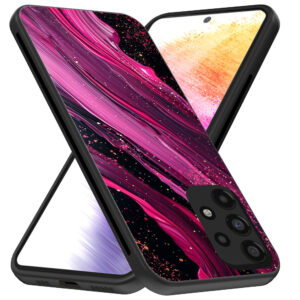 Samsung Galaxy A73 5G telefoonhoesje met paars roze marmer opdruk (3)