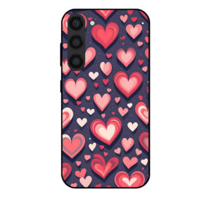 Samsung Galaxy S23+ telefoonhoesje met hartjes opdruk