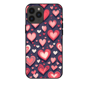 iPhone 13 Pro Max telefoonhoesje met hartjes opdruk