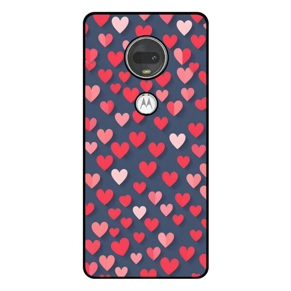 Motorola Moto G7 telefoonhoesje met kleine hartjes opdruk