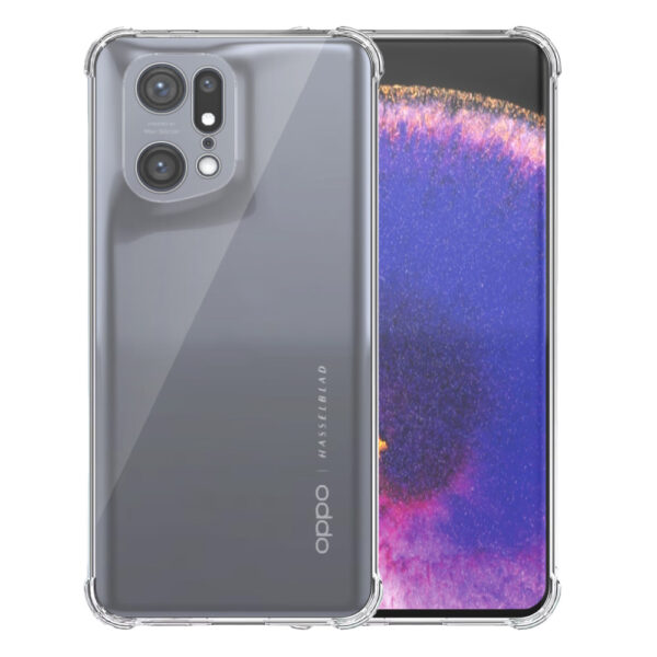 Oppo Find X5 transparant hoesje met stootrand