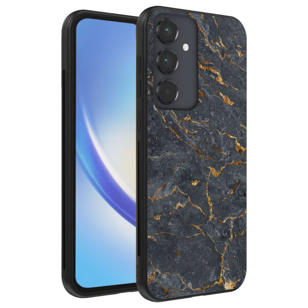 Samsung Galaxy A34 5G telefoonhoesje met grijs marmer opdruk (1)