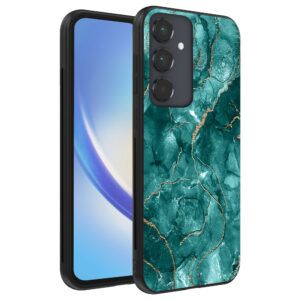 Samsung Galaxy A34 5G telefoonhoesje met groen marmer opdruk (1)