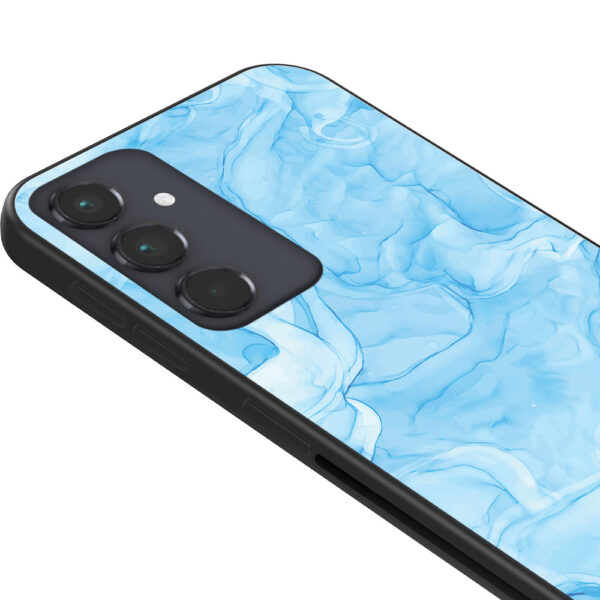 Samsung Galaxy A34 5G telefoonhoesje met lichtblauw marmer opdruk (2)