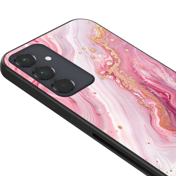 Samsung Galaxy A34 5G telefoonhoesje met roze marmer opdruk (2)