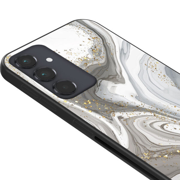 Samsung Galaxy A34 5G telefoonhoesje met zilver marmer opdruk (2)