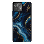 Telefoonhoesje Xiaomi 11 Lite met blauw goud marmer opdruk