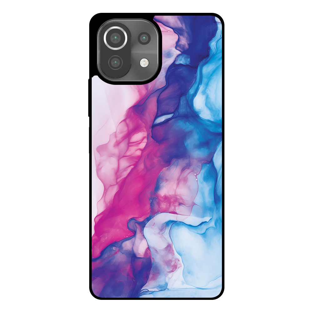 Telefoonhoesje Xiaomi 11 Lite met roze blauw marmer opdruk