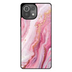 Telefoonhoesje Xiaomi 11 Lite met roze marmer opdruk