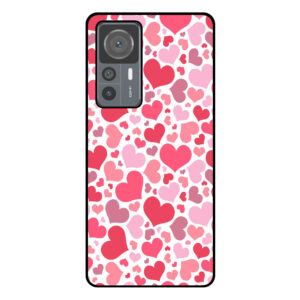Telefoonhoesje Xiaomi 12T - 12T Pro hartjes opdruk transparant