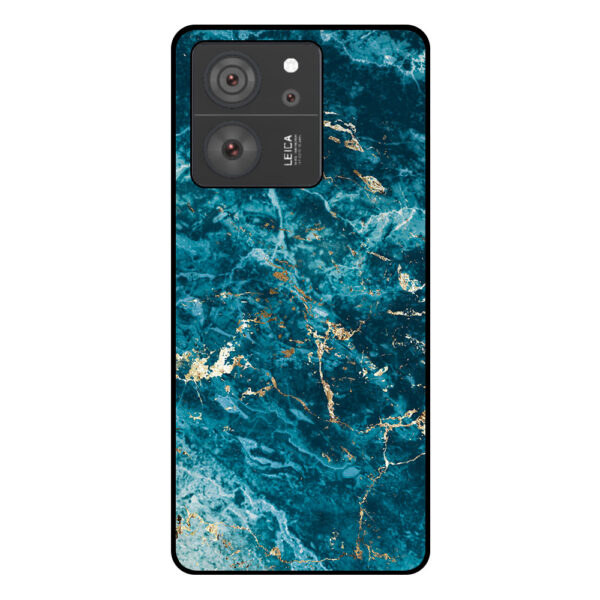 Telefoonhoesje Xiaomi 13T-13T Pro blauw marmer opdruk