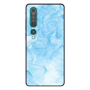Telefoonhoesje Xiaomi Mi 10 - 10 Pro lichtblauw marmer opdruk