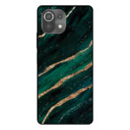 Telefoonhoesje Xiaomi Mi 11 Lite groen goud marmer opdruk