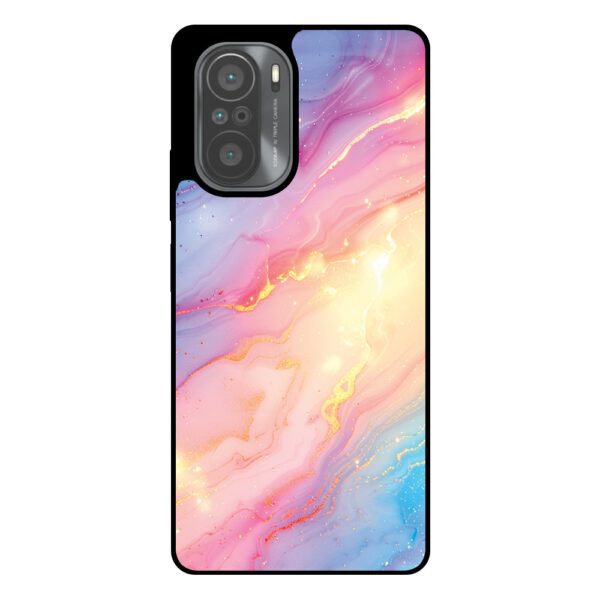Telefoonhoesje Xiaomi Mi 11i regenboog glitter marmer opdruk