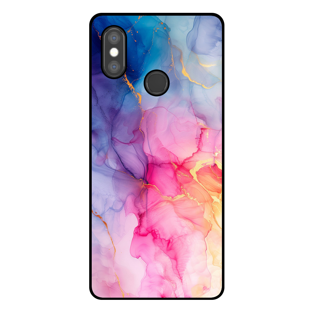 Telefoonhoesje Xiaomi Mi 8 SE regenboog marmer opdruk