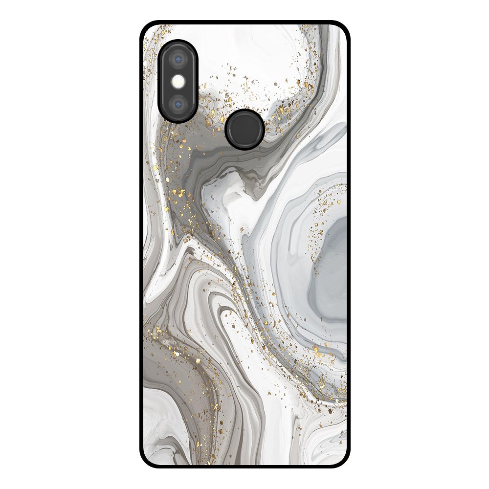 Telefoonhoesje Xiaomi Mi 8 SE zilver marmer opdruk