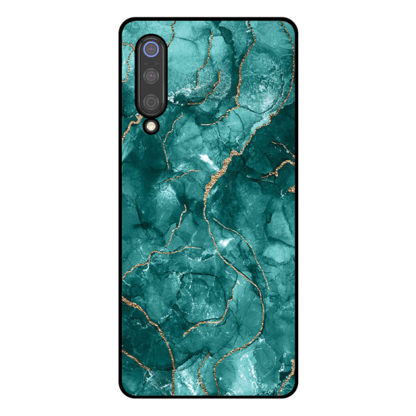 Telefoonhoesje Xiaomi Mi 9 groen marmer opdruk