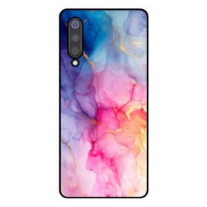 Telefoonhoesje Xiaomi Mi 9 regenboog marmer opdruk