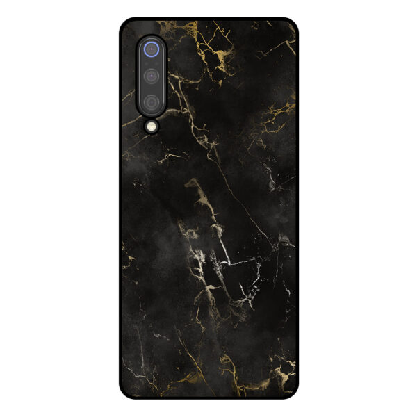 Telefoonhoesje Xiaomi Mi 9 zwart marmer opdruk