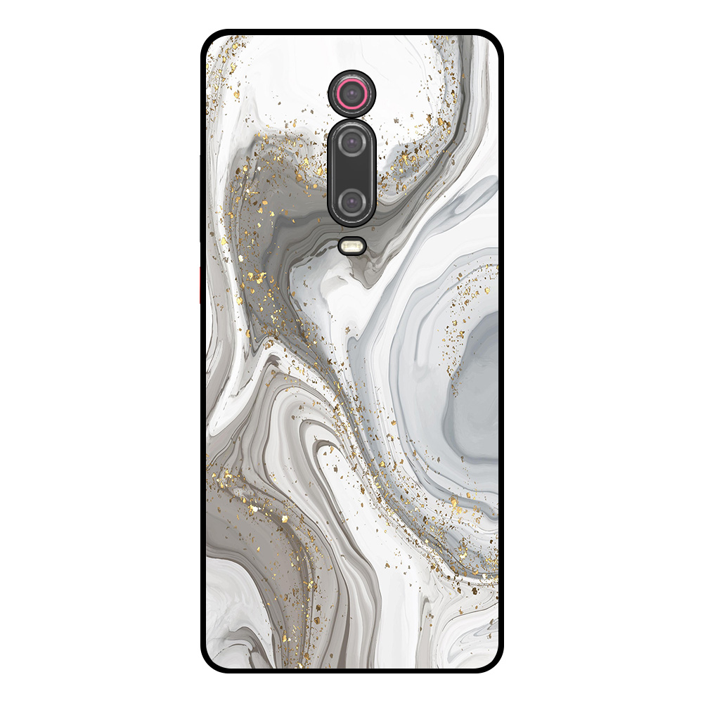Telefoonhoesje Xiaomi Mi 9T zilver marmer opdruk