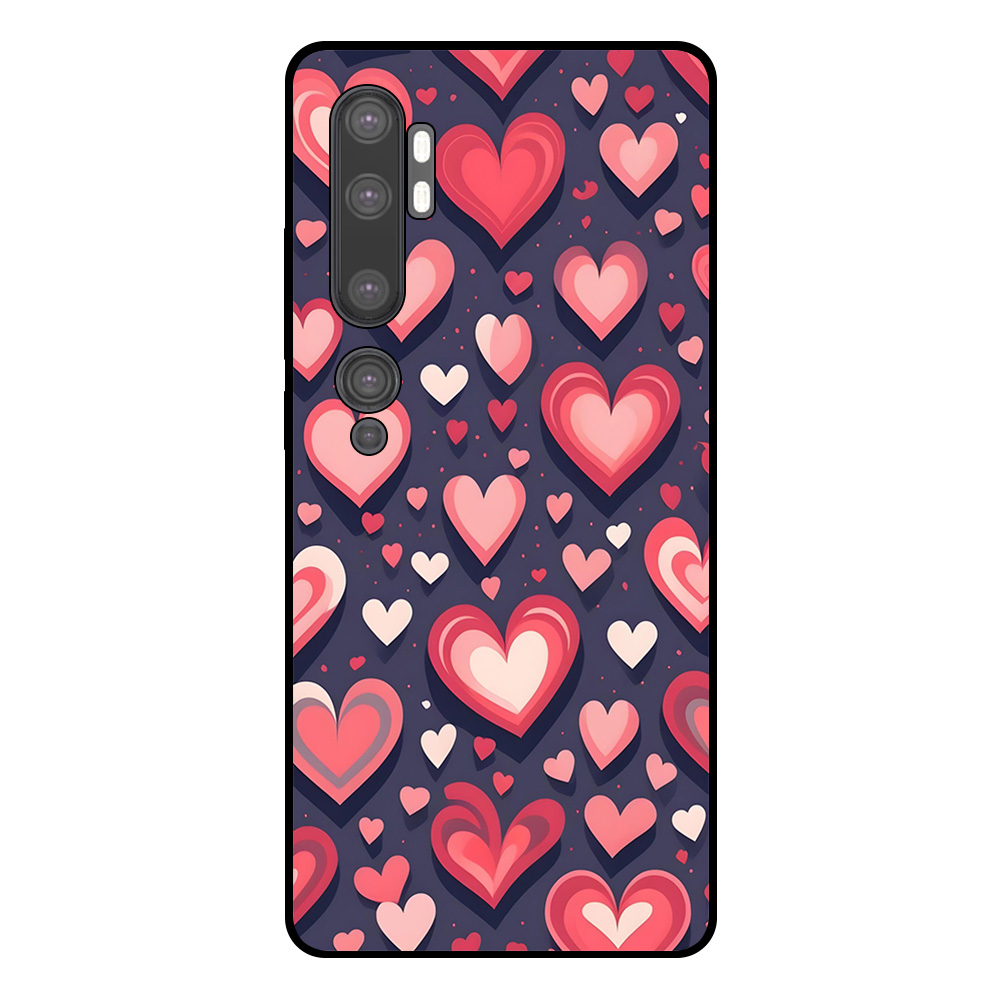 Telefoonhoesje Xiaomi Mi Note 10 - 10 Pro hartjes opdruk groot