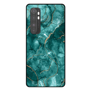 Telefoonhoesje Xiaomi Mi Note 10 Lite groen marmer opdruk
