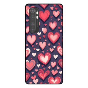 Telefoonhoesje Xiaomi Mi Note 10 Lite hartjes opdruk groot