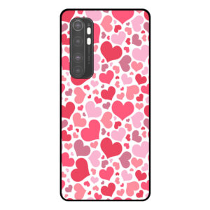 Telefoonhoesje Xiaomi Mi Note 10 Lite hartjes opdruk transaparant
