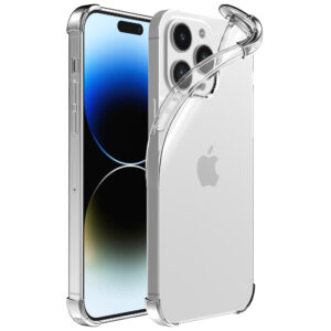 iPhone 14 Pro Max siliconen telefoonhoesje met stootrand transparant (1)