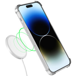iPhone 14 Pro Max siliconen telefoonhoesje met stootrand transparant (3)