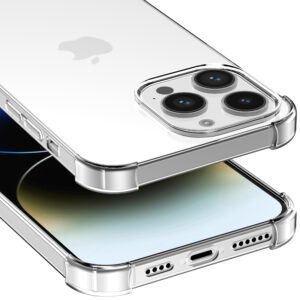 iPhone 14 Pro Max siliconen telefoonhoesje met stootrand transparant (4)