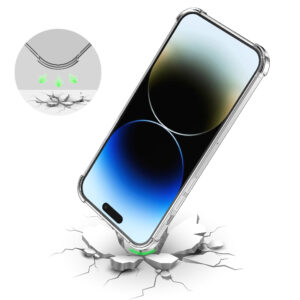 iPhone 14 Pro Max siliconen telefoonhoesje met stootrand transparant (6)