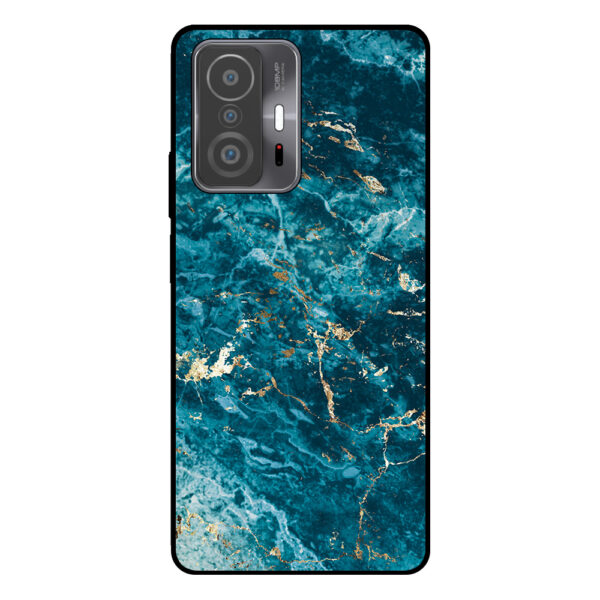 telefoonhoesje Xiaomi 11T-11T Pro blauw marmer opdruk