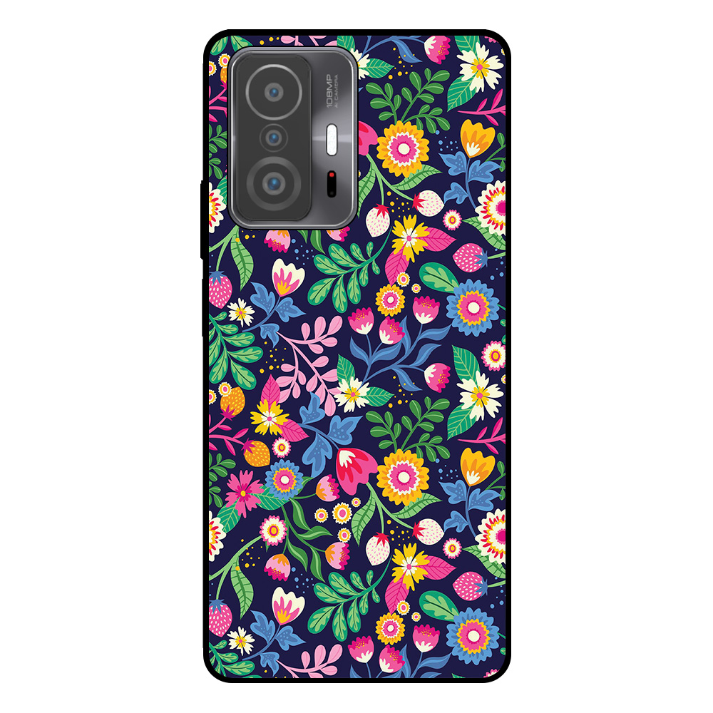 telefoonhoesje Xiaomi 11T-11T Pro bloemen opdruk