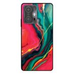 telefoonhoesje Xiaomi 11T-11T Pro rood groen marmer opdruk