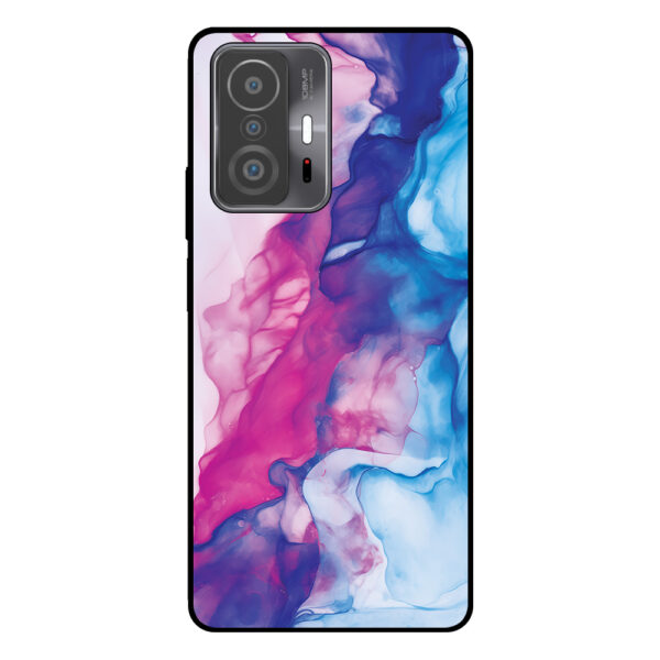 telefoonhoesje Xiaomi 11T-11T Pro roze blauw marmer opdruk