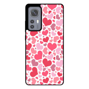 telefoonhoesje Xiaomi 12 hartjes opdruk transparant