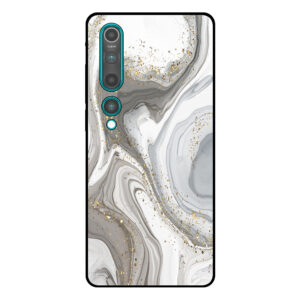 telefoonhoesje Xiaomi Mi 10 - 10 Pro zilver marmer opdruk