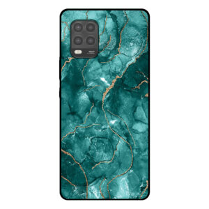 telefoonhoesje Xiaomi Mi 10 Lite groen marmer opdruk