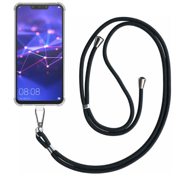 Huawei Mate 20 Lite transparant hoesje met afneembaar koord en stootrand 1